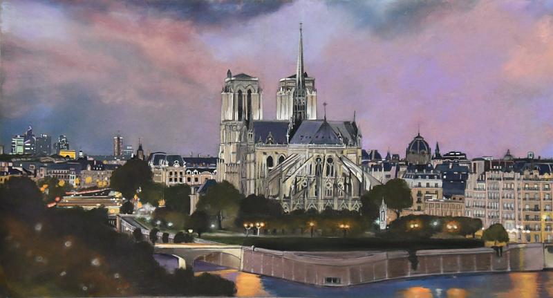 notre-dame de paris.jpg - Pastel / size 90x45